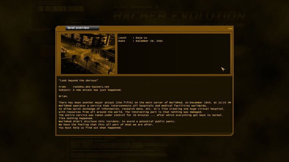 Capture de Hacker Evolution
