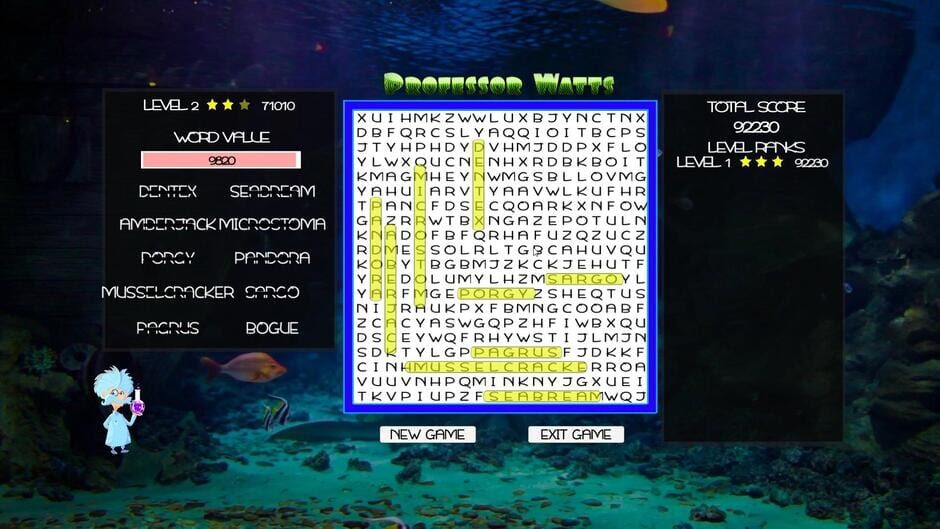Capture de Professor Watts Word Search: Into the Ocean