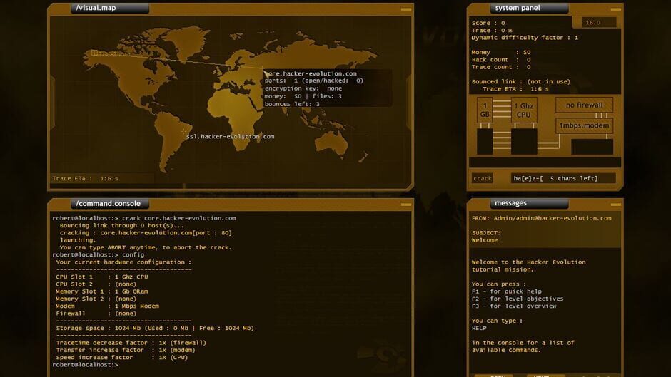 Capture de Hacker Evolution