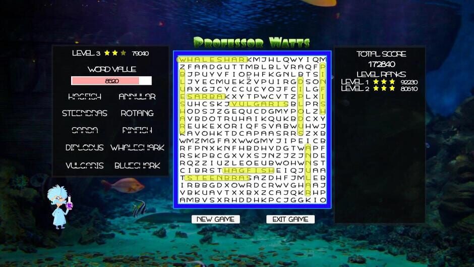 Capture de Professor Watts Word Search: Into the Ocean