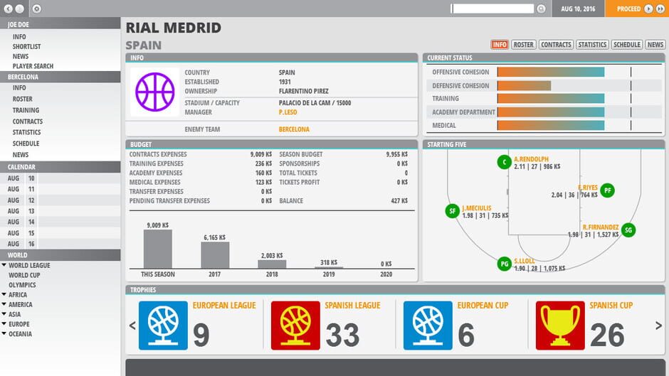 Capture de World Basketball Manager 2
