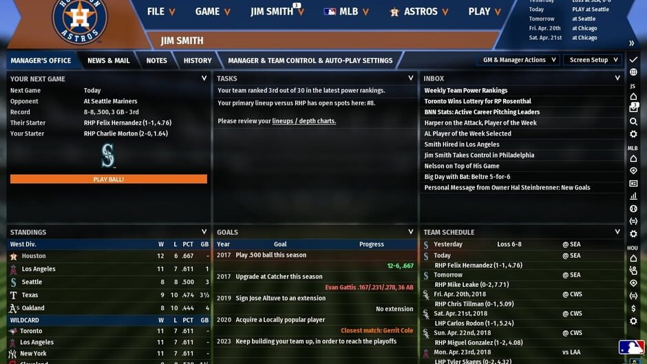 Capture d’Out of the Park Baseball 19