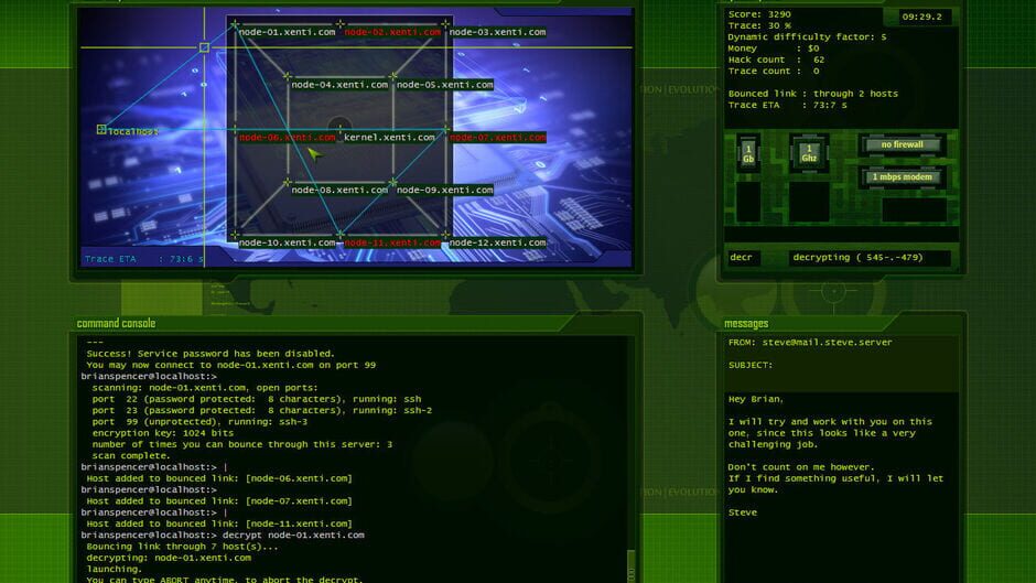 Capture de Hacker Evolution: Untold