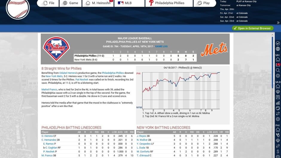 Capture d’Out of the Park Baseball 18