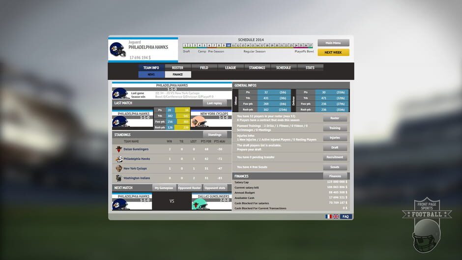 Capture de Front Page Sports Football