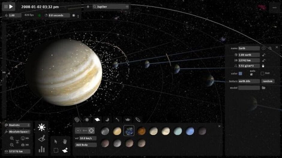 Capture d’Universe Sandbox Legacy