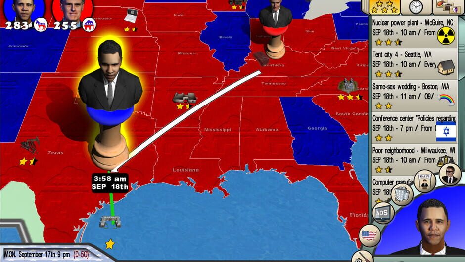 Capture de The Race for the White House