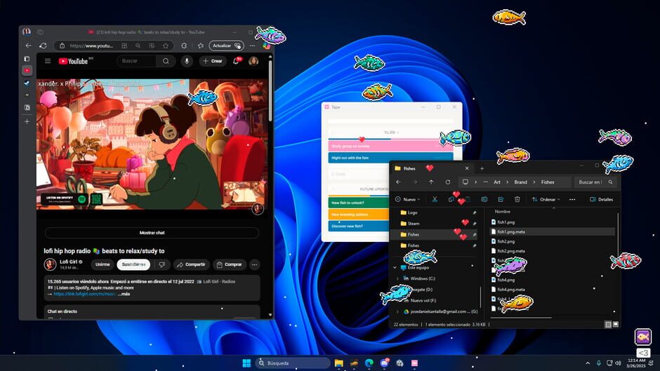 Capture de Desktop Fishes