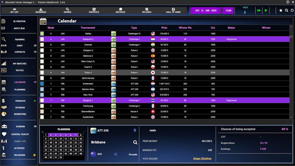 Capture d’Absolute Tennis Manager 2