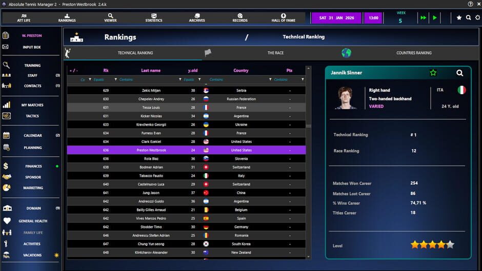 Capture d’Absolute Tennis Manager 2