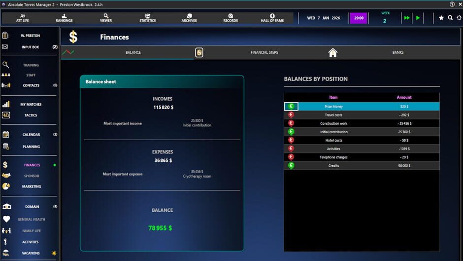 Capture d’Absolute Tennis Manager 2