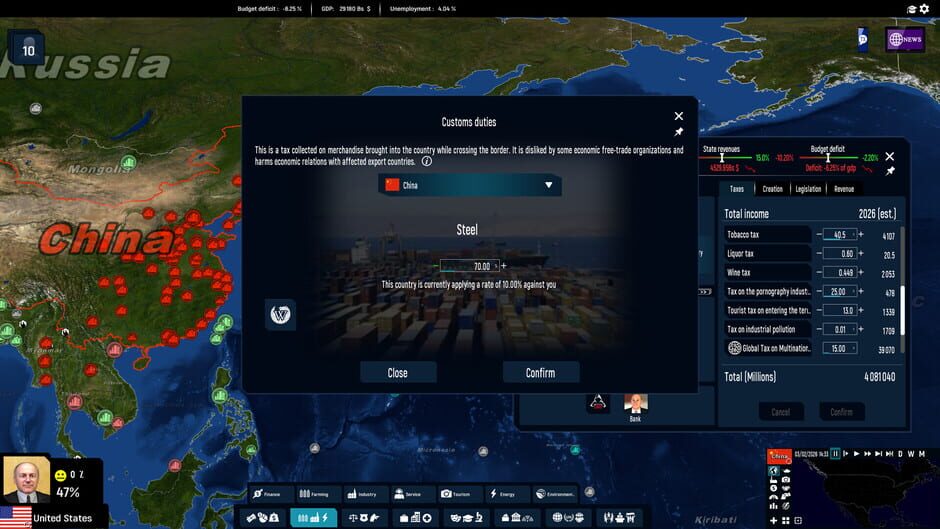 Capture de Geo-Political Simulator 2026 Edition