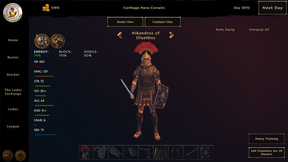 Capture de Ludus Magnatus: Gladiator Manager Simulator