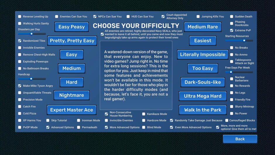 Capture de Video Game Menu: The Game