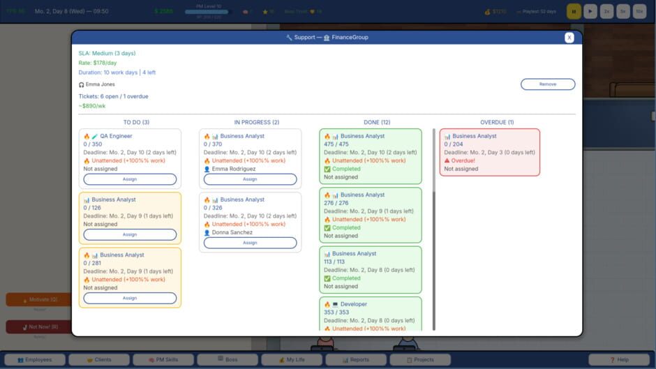 Capture de Project Manager Sim