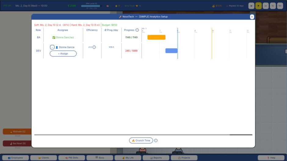 Capture de Project Manager Sim