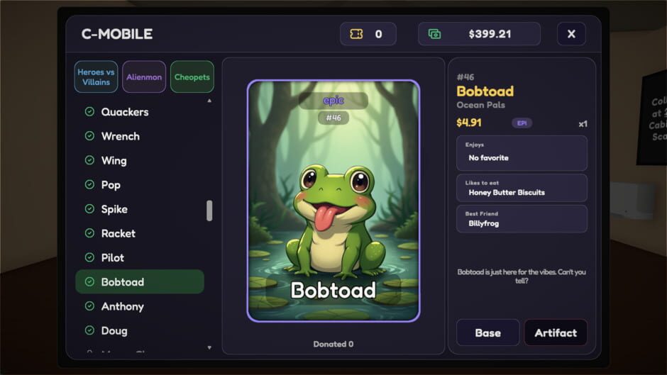 Capture de Card Collection Simulator