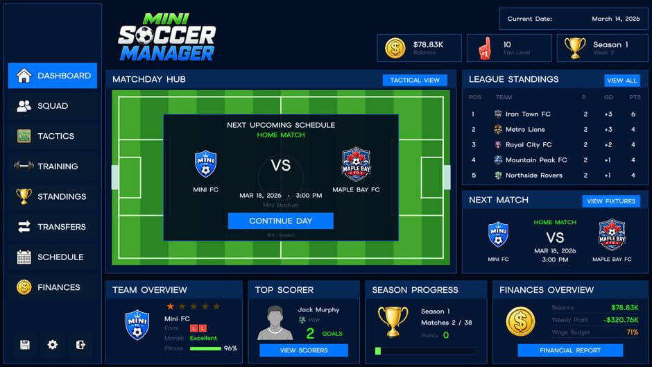 Capture de Mini Soccer Manager