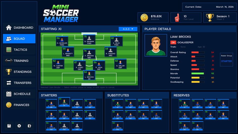Capture de Mini Soccer Manager
