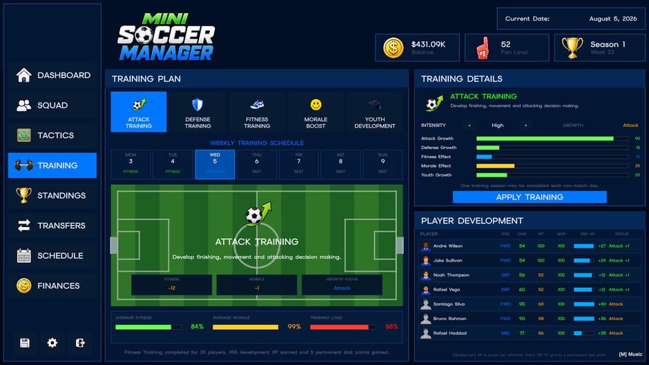 Capture de Mini Soccer Manager