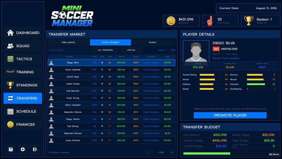 Capture de Mini Soccer Manager