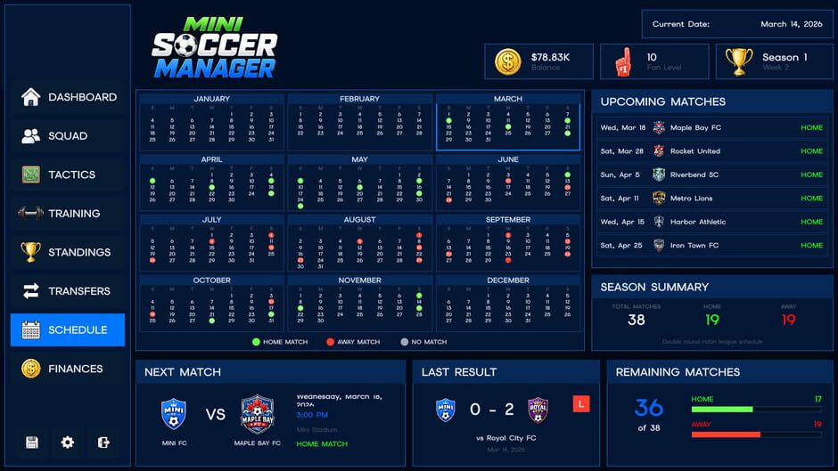 Capture de Mini Soccer Manager