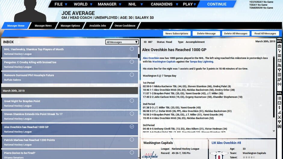 Capture de Franchise Hockey Manager 5