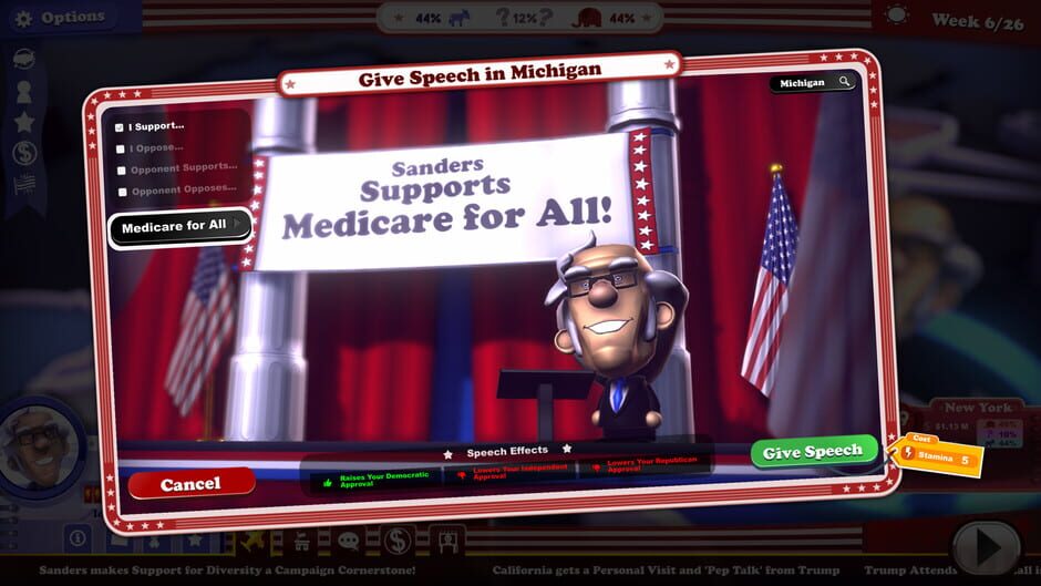 Capture de The Political Machine 2020