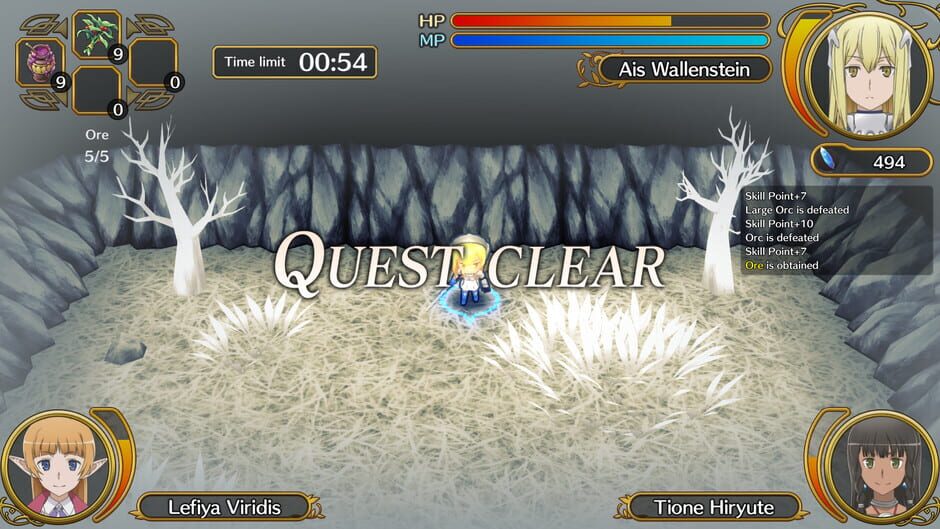 Capture d’Is It Wrong to Try to Pick Up Girls in a Dungeon? Infinite Combate