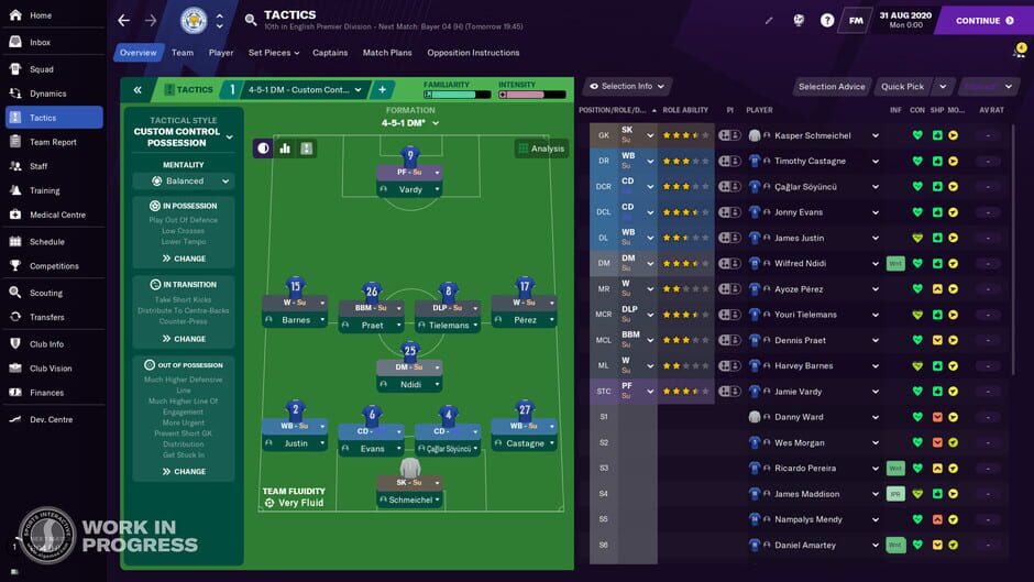 Capture de Football Manager 2021