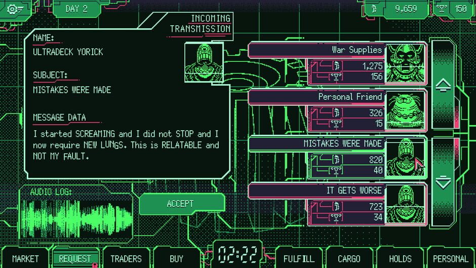 Capture de Space Warlord Organ Trading Simulator