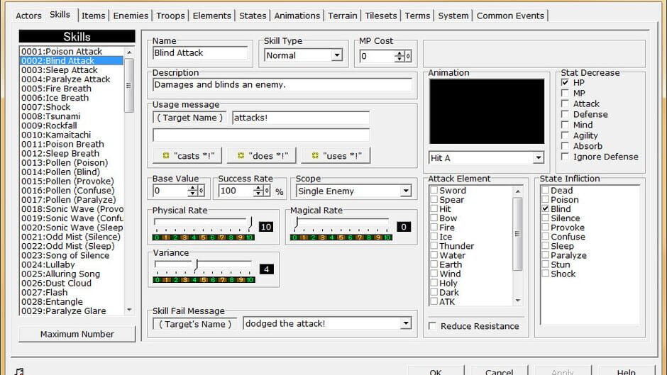 Capture de RPG Maker 2000