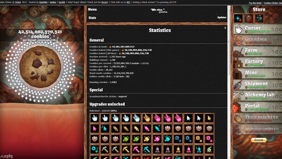 Capture de Cookie Clicker