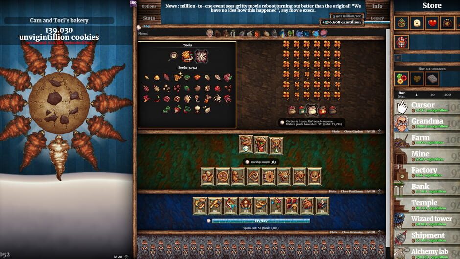 Capture de Cookie Clicker