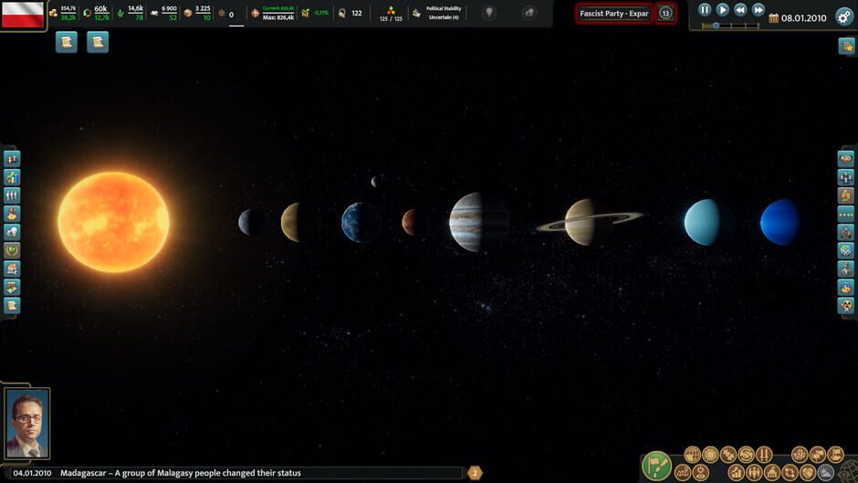 Capture de Realpolitiks 3: Earth and Beyond