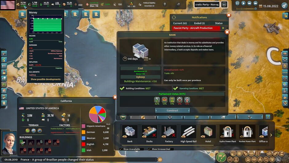 Capture de Realpolitiks 3: Earth and Beyond