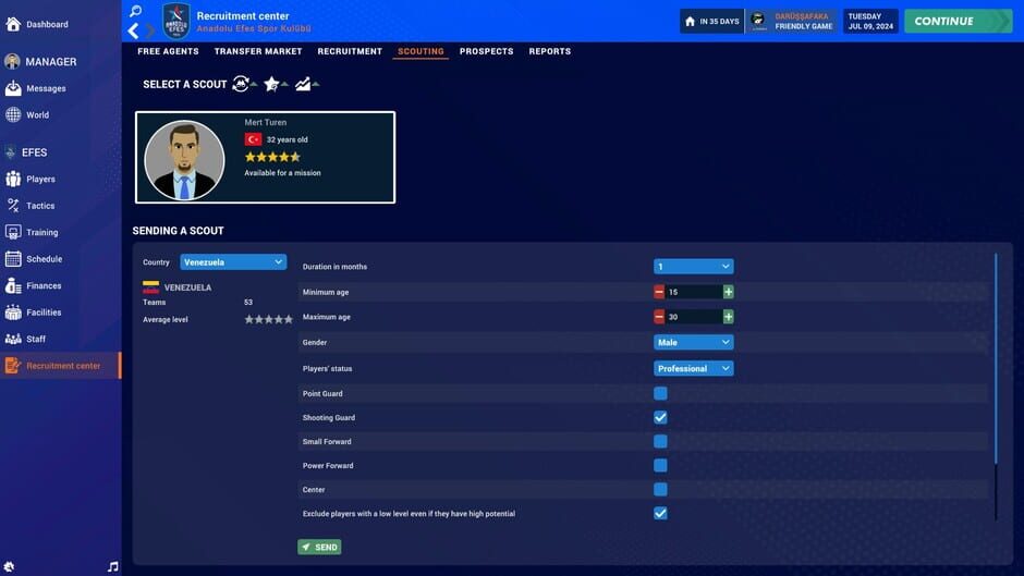 Capture de Pro Basketball Manager 2025