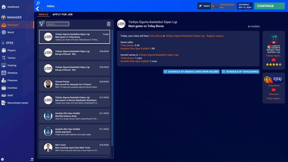 Capture de Pro Basketball Manager 2025