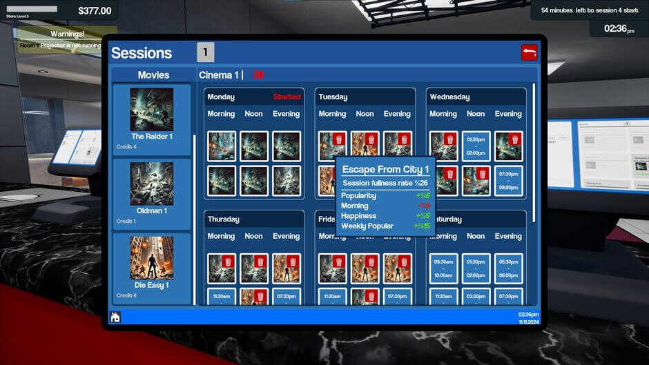 Capture de Cinemaster Cinema Simulator