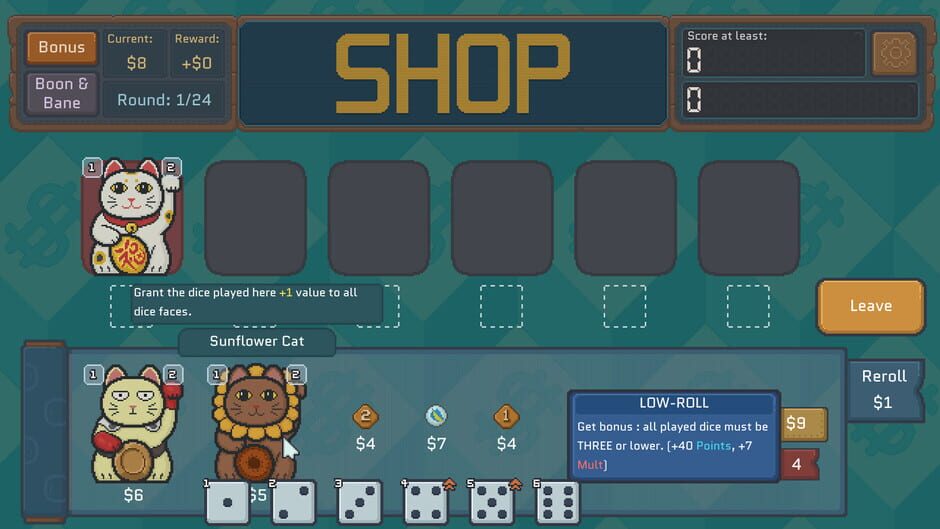 Capture de Cats & Dice