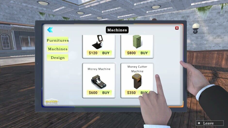 Capture de Banker Simulator