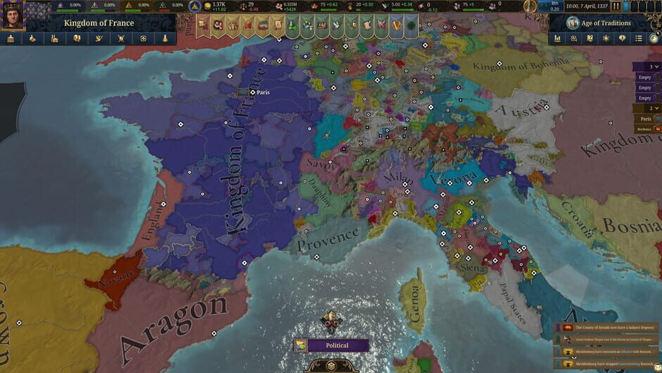 Capture d’Europa Universalis V