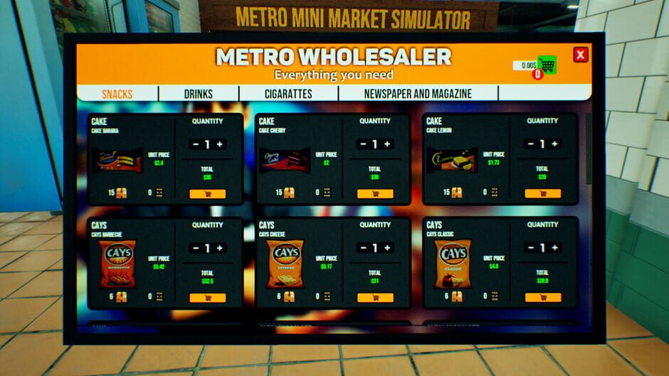 Capture de Metro Mini Market Simulator