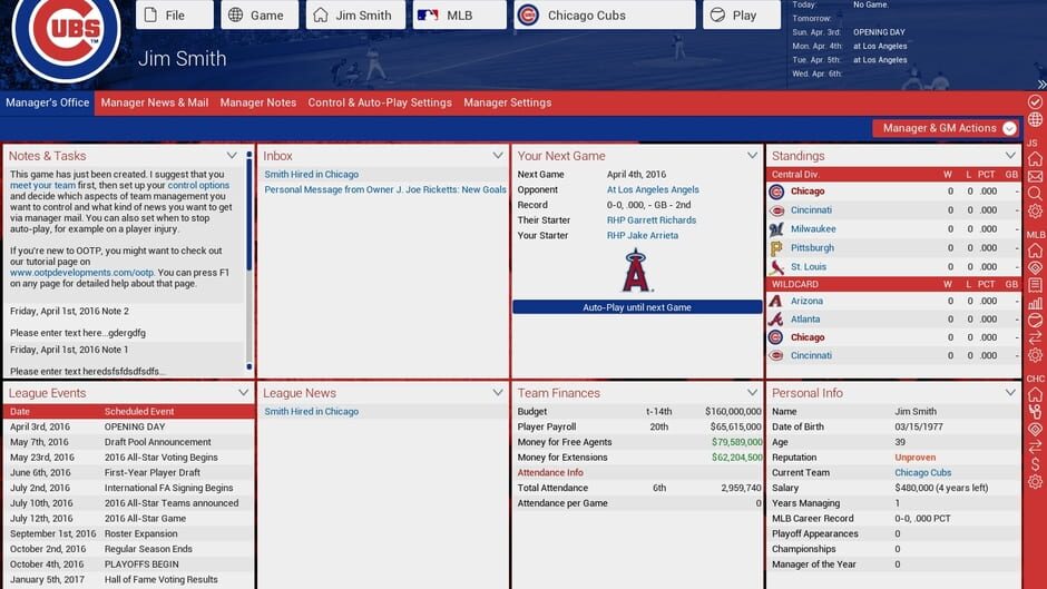 Capture d’Out of the Park Baseball 17